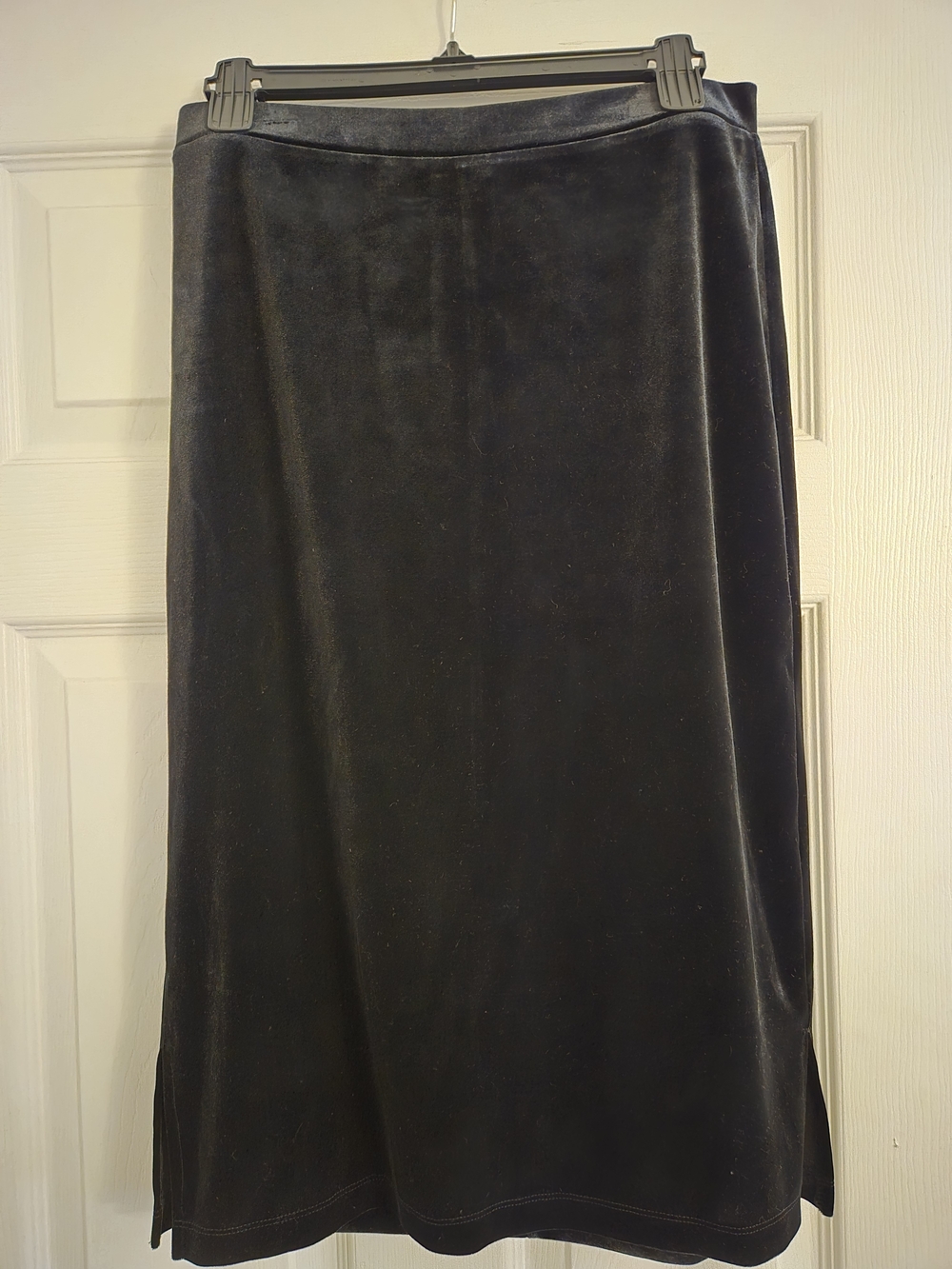 Kasper Black Velvet Midi Skirt